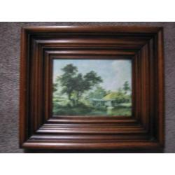 schilderij met vaas en paarse bloem 45 x 57 cm