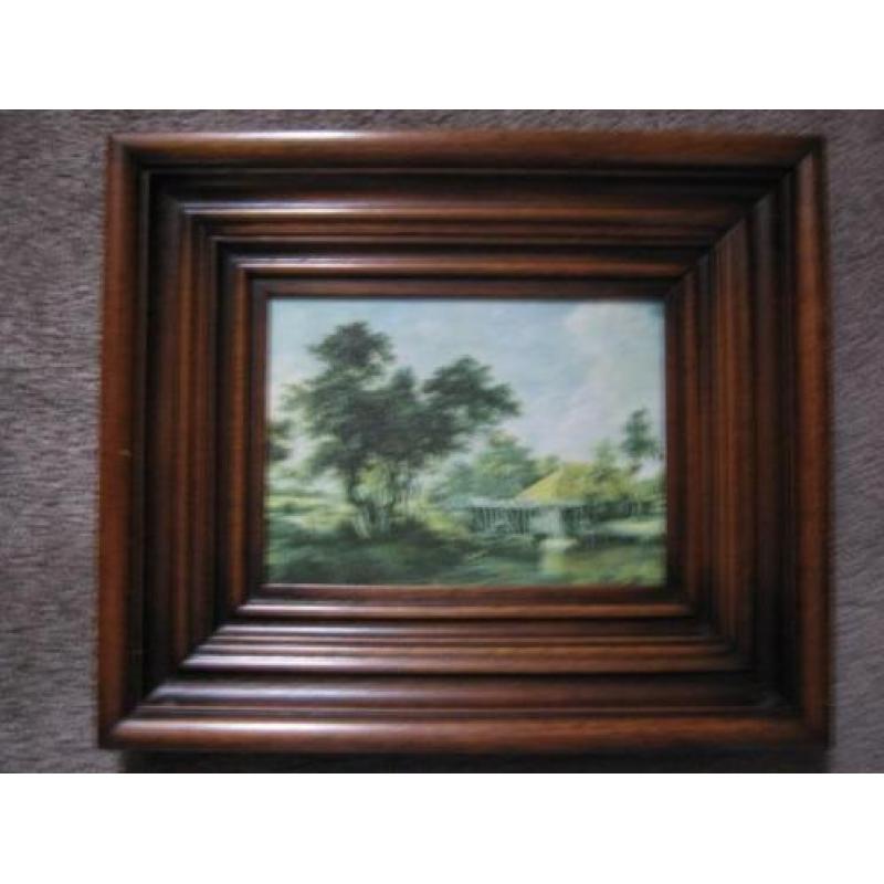 schilderij met vaas en paarse bloem 45 x 57 cm