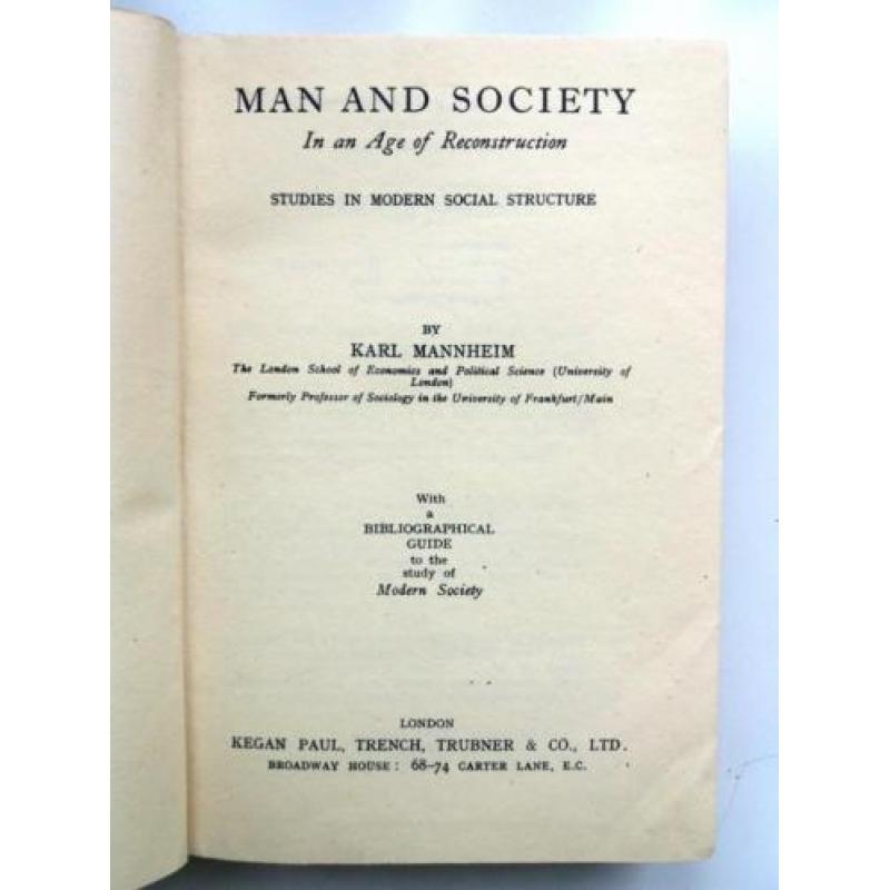 Karl Mannheim - Man and Society (Engelstalig)