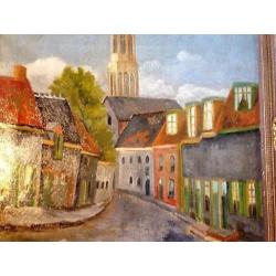 100 jaar oud!!! Hattem "Adelaarshoek", schilder W. Koster