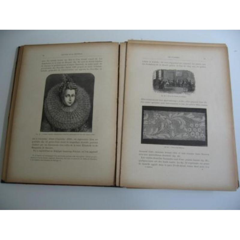 antiek boek kant: Histoire de la dentelle 1892 Bury Palliser