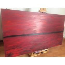 Groot Schilderij Acryl Rood