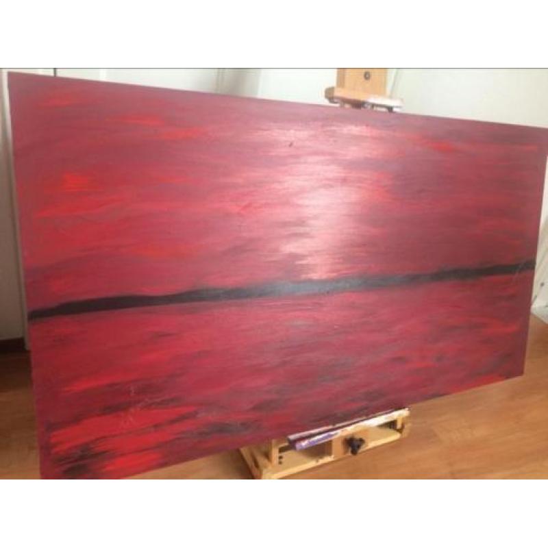 Groot Schilderij Acryl Rood