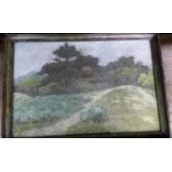 Krijttekening duinlandschap Hermanus Josephus Wolff 1876