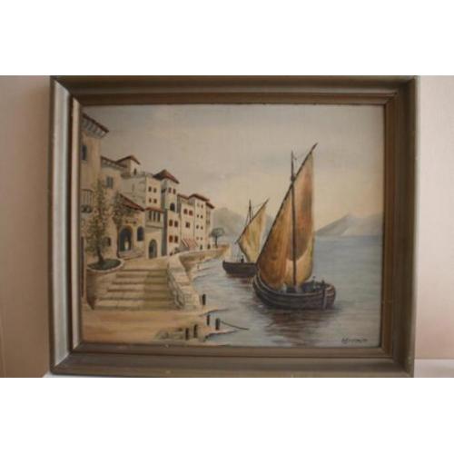 Mediterrane haven met vissersboten - H. Bremer