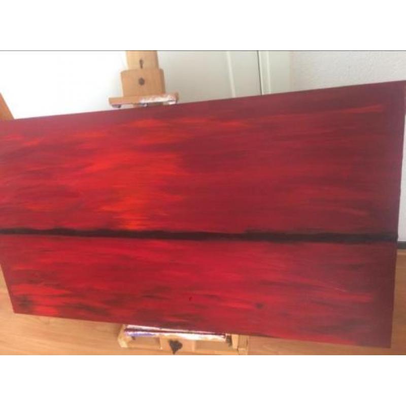 Groot Schilderij Acryl Rood