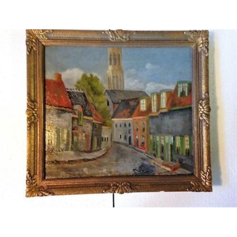 100 jaar oud!!! Hattem "Adelaarshoek", schilder W. Koster