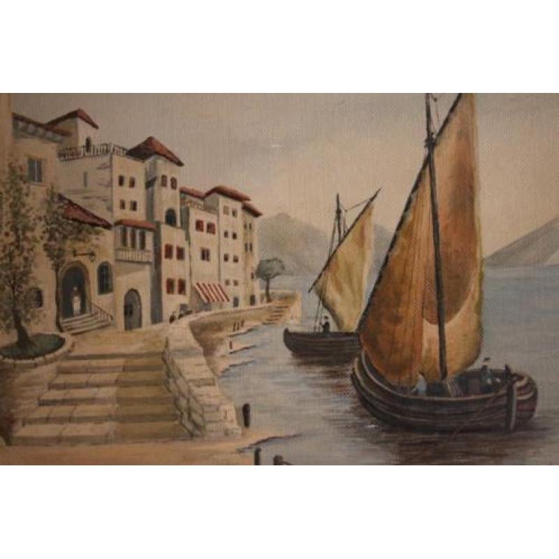 Mediterrane haven met vissersboten - H. Bremer