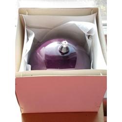 Kerstbal glas, Groot, Paars. en 6 kleinere paarse ballen.