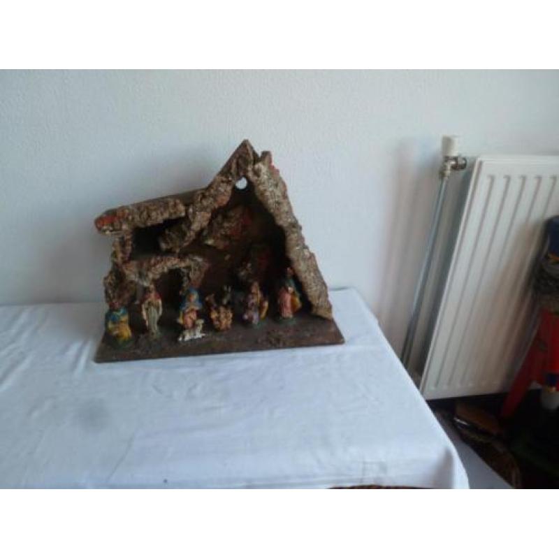 Prachtige houten kerststal