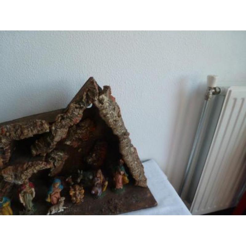 Prachtige houten kerststal