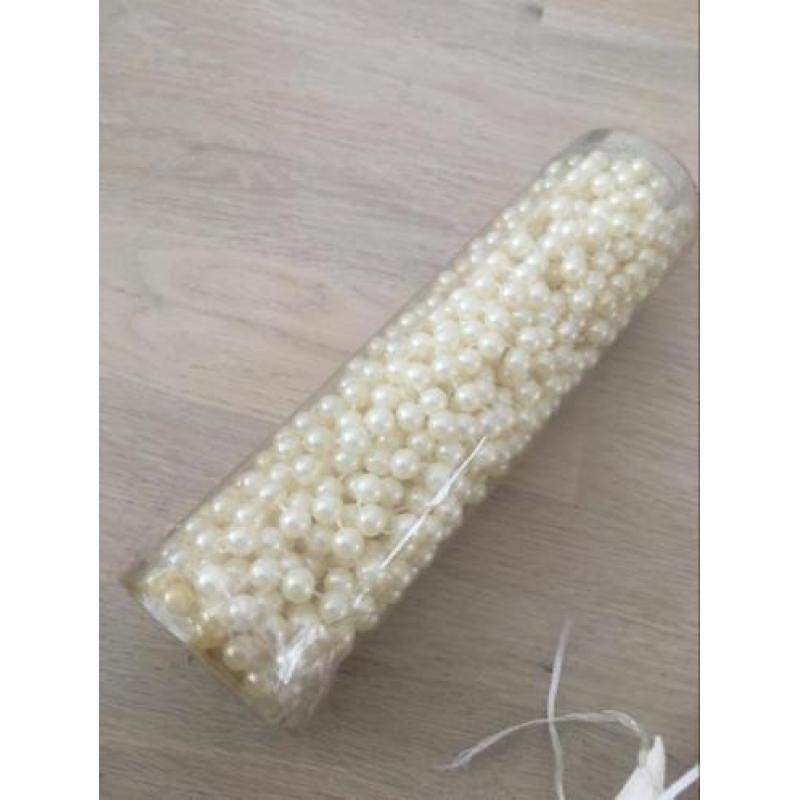 Kerstboom roomkleurige deco van glas incl.opbergbox