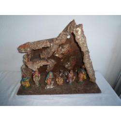 Prachtige houten kerststal