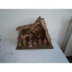 Prachtige houten kerststal