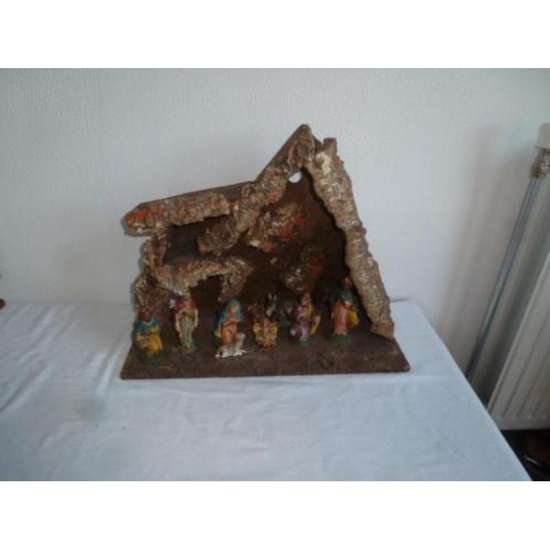 Prachtige houten kerststal