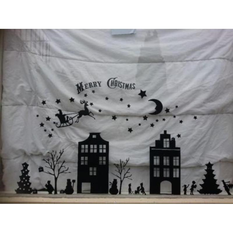 Kerst raam decoratie sinterklaas en Halloween