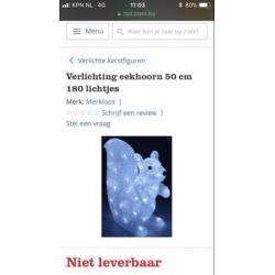 Eekhoorn led 180 lampjes groot 50 cm Kerstverlichting 75,-