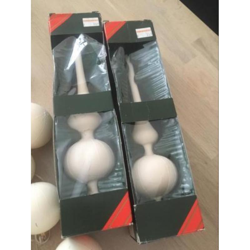 Kerstboom roomkleurige deco van glas incl.opbergbox