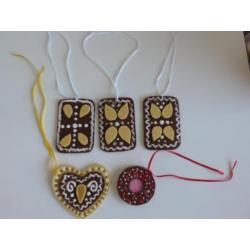 5 Kerst koekhangertje gingerbread decoratie van vilt donut