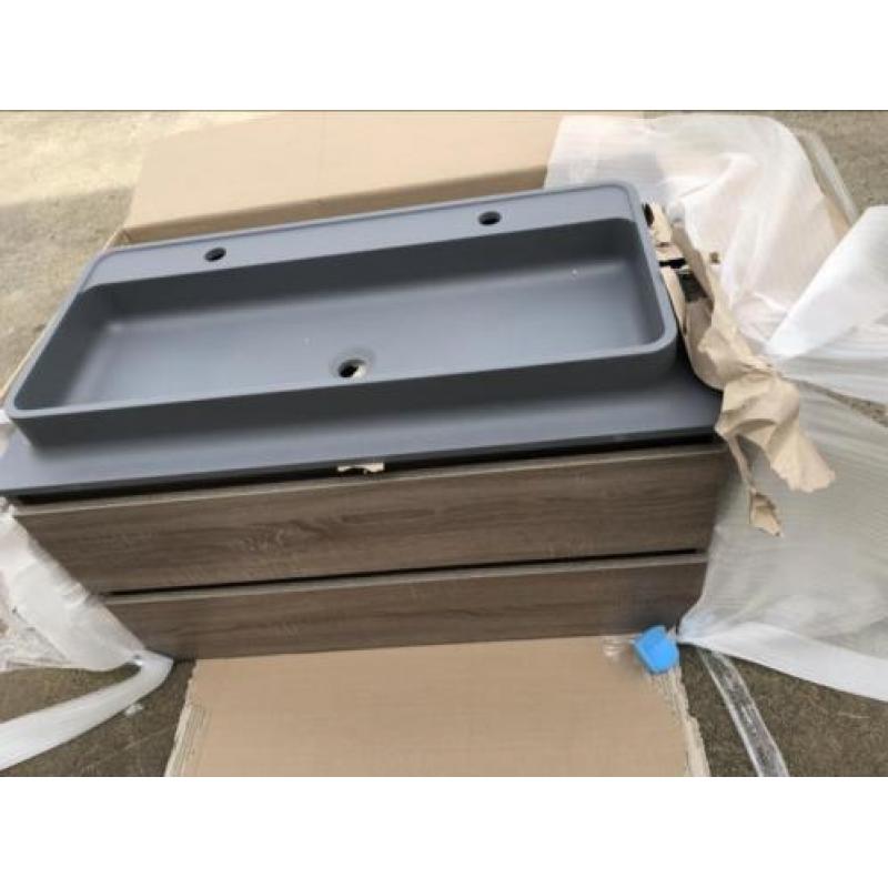 VT wonen badkamermeubel 100cm met 2 kraangaten nieuw