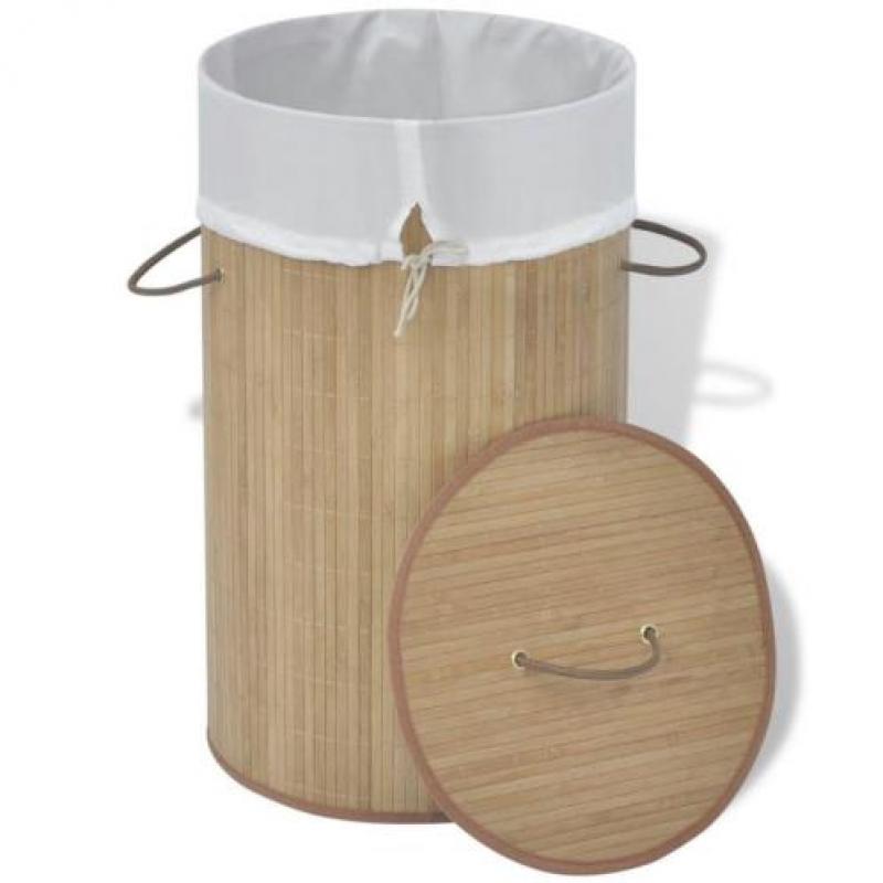 vidaXL bamboe wasmand rond natuurlijk