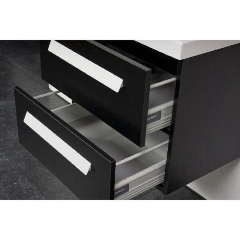 Saniclass Foggia badmeubelset 80cm 0 kraangaten black wood