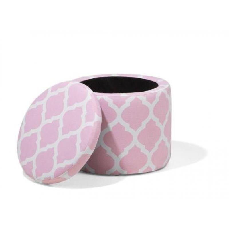 Beliani Tunica - Poef - Stof - roze