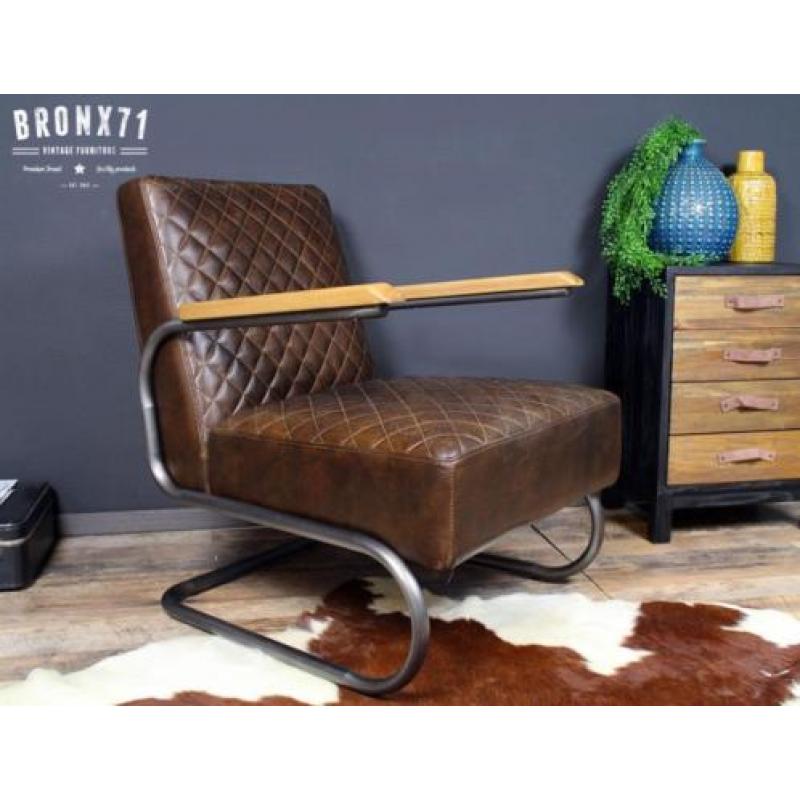 SALE: Industriële fauteuils 100% runderleer nu voor €379,95!