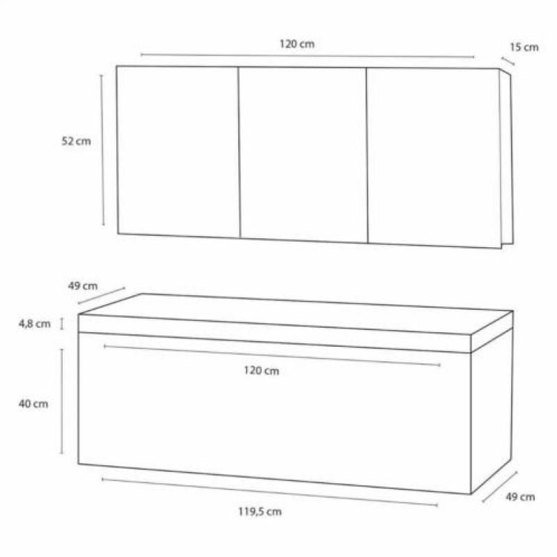 Badmeubelset Differnz Shout 120x49x45 cm Zwart (Excl verl...
