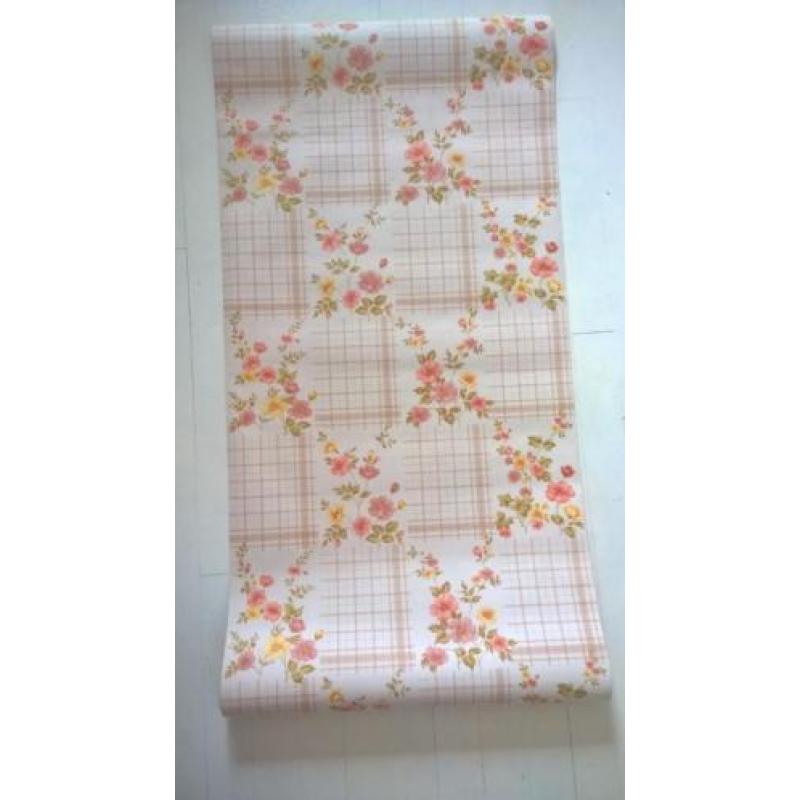 Retro vintage frans bloemen Behang 6 rollen op voorraad