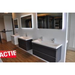 Smal en Ondiep LUXE badmeubel WIESBADEN GREEPLOOS in 3 maat