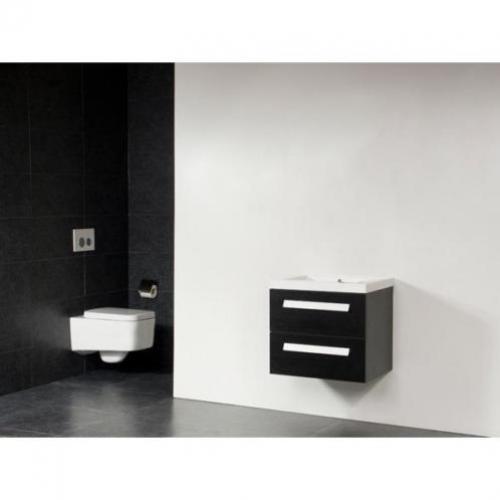 Saniclass Foggia badmeubelset 80cm 0 kraangaten black wood