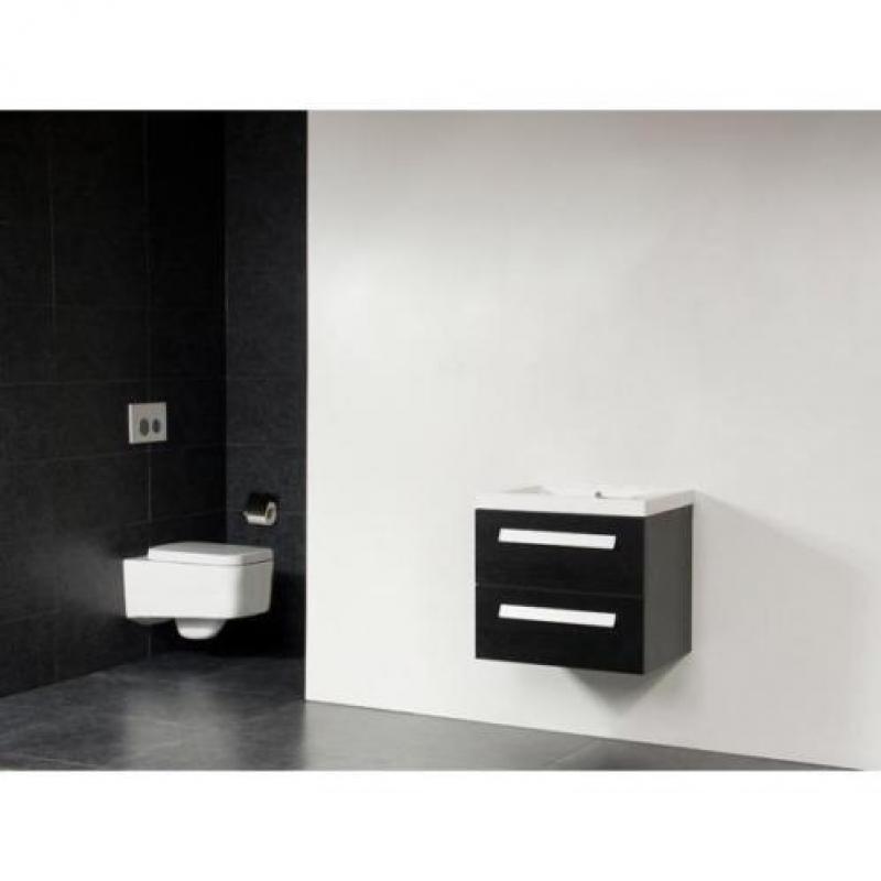 Saniclass Foggia badmeubelset 80cm 0 kraangaten black wood