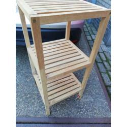 bamboe hout 3 planken - Open kastje bruin - Badkamerkast