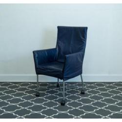4 Montis Chaplin stoelen blauw (wieltjes) 100% origineel