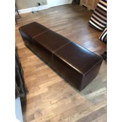 Leren hocker bruin