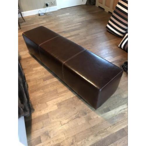 Leren hocker bruin