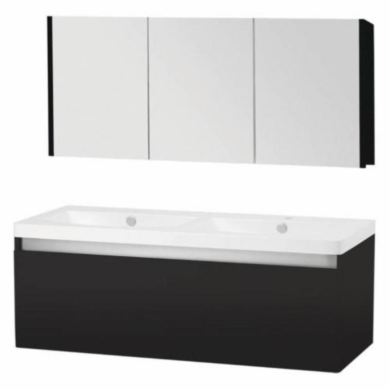 Badmeubelset Differnz Shout 120x49x45 cm Zwart (Excl verl...