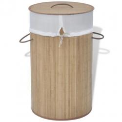 vidaXL bamboe wasmand rond natuurlijk