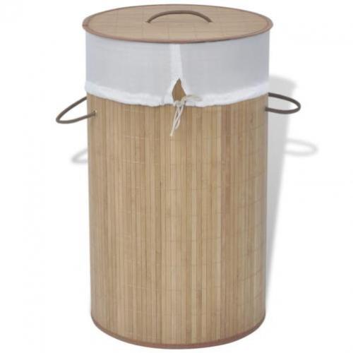vidaXL bamboe wasmand rond natuurlijk