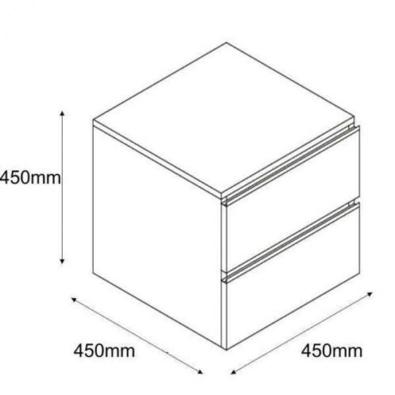 Praya Wiesbaden Ladekast 45x45cm houtnerf zwart gelakt