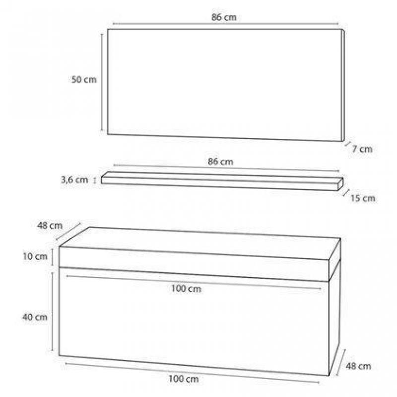 Differnz Badmeubel Force 100 cm - Eiken