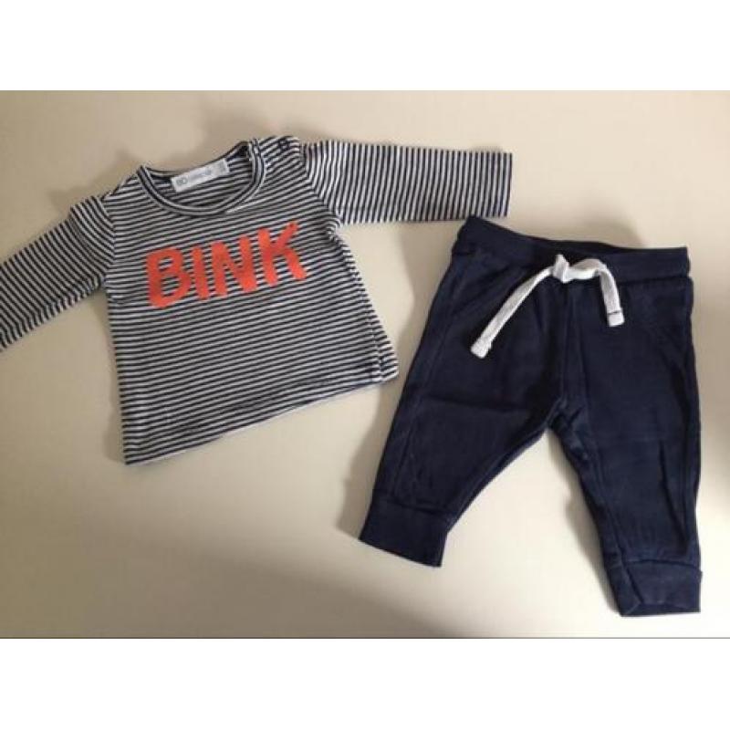 Setje mt 50/56 Hema en BD jongen blauw wit gestreept bink