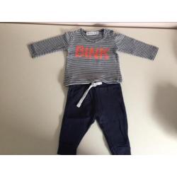 Setje mt 50/56 Hema en BD jongen blauw wit gestreept bink