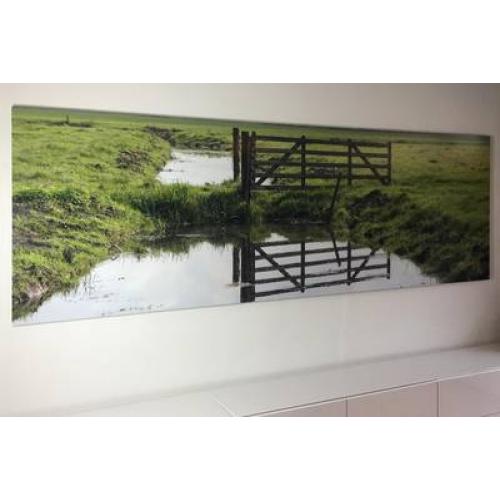 Foto verlijmd achter acrylaat 120x300 cm