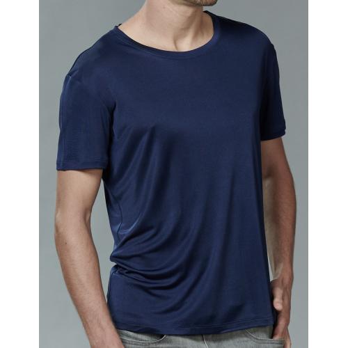 Zijden T-Shirt Heren Kokon Zwo, Kleur Donkerblauw, Maat Extra Extra Large